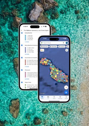 Map of Malta with pinned locations